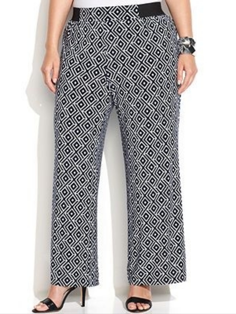 INC International Concepts Geometric Wide-Leg Pants - Size L